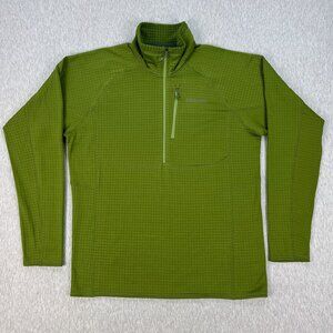 Patagonia R1 Pullover Half-Zip Mens L Green Waffle Fleece Regulator MINT COND